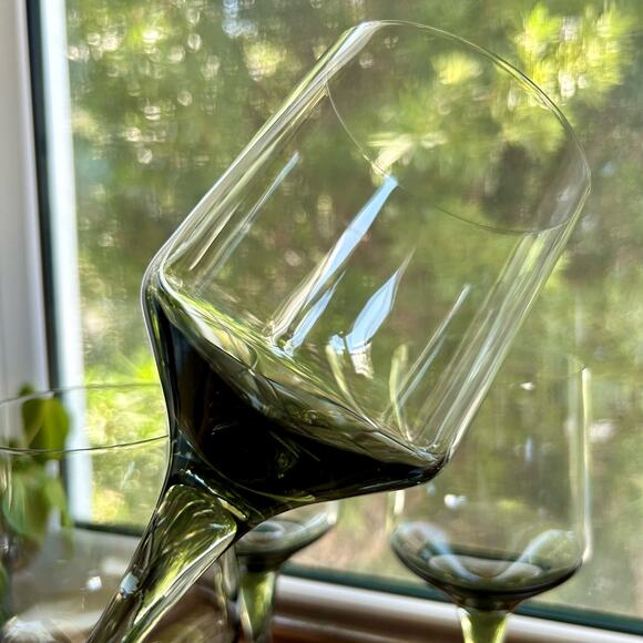 Orrefors Rhapsody Mid Century Smoke Crystal Water Glasses Wine Glasses set of 2 - Picture 9 of 9